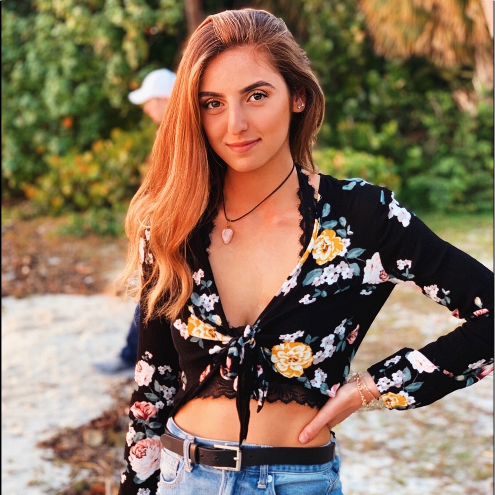 Floral tie top